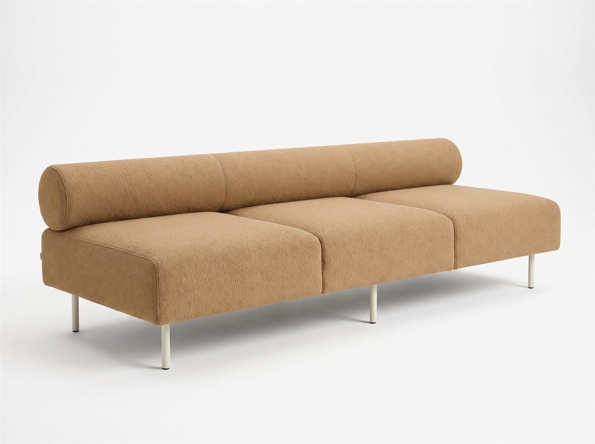 Tan three-seater